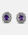 Amethyst Elegance Oval Stud Earrings