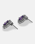 Amethyst Elegance Oval Stud Earrings