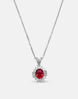 Chrisalee Ruby Cubic Zirconia Necklace and Earring Set