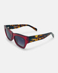 Viper Rectangular Sunglasses in Red Acetate