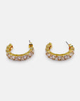 Trillion Cut Gold-Tone Cubic Zirconia Hoop Earrings