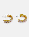 Trillion Cut Gold-Tone Cubic Zirconia Hoop Earrings