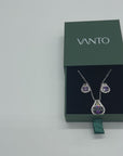 Majestic Amethyst Cubic Zirconia Pendant and Earring Set